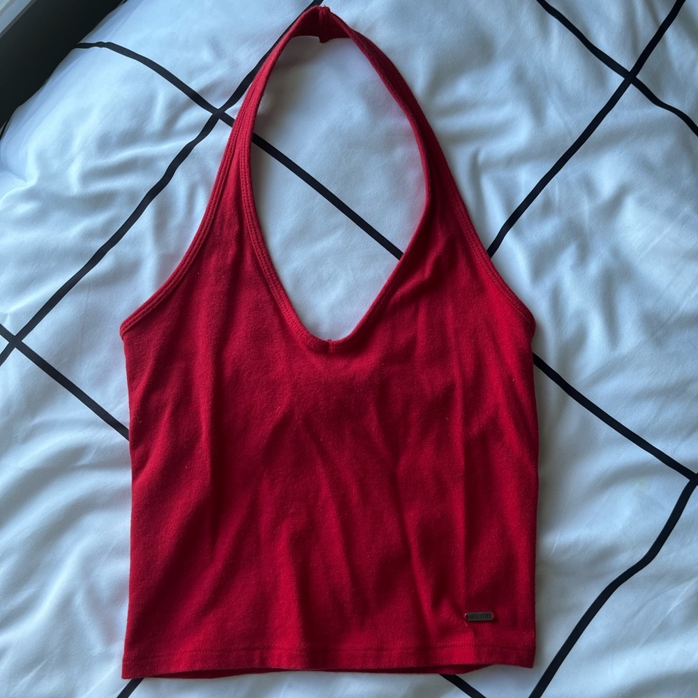 Red Hollister Halter Tank Top
